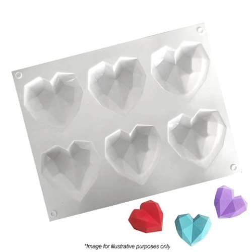 Small 3d Geo Heart Silicone Mould - Click Image to Close